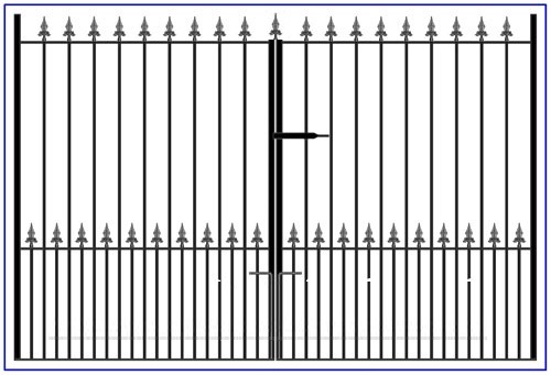 flat top plain driveway gate
